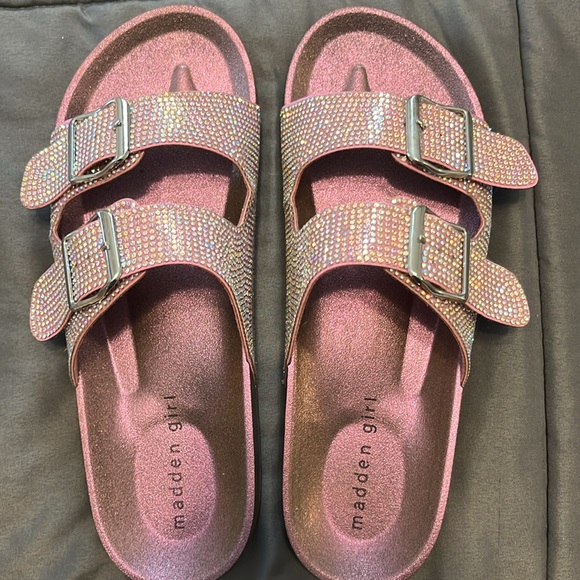 Madden Girl Pink Sparkle Sandals - Picture 2 of 4